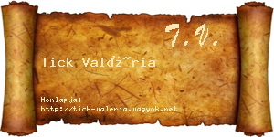 Tick Valéria névjegykártya